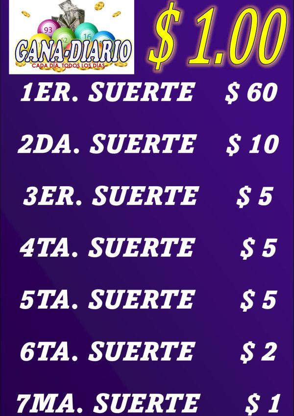 Primer Suerte $60, juega hasta la 7ma suerte